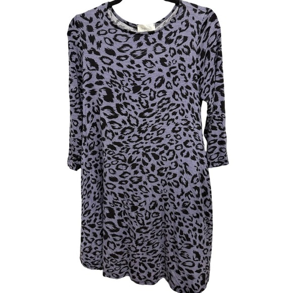 Hourglass Lilly Gray Leopard Cheetah Animal Print Size M/L Long Sleeve Dress NWT - Picture 1 of 6